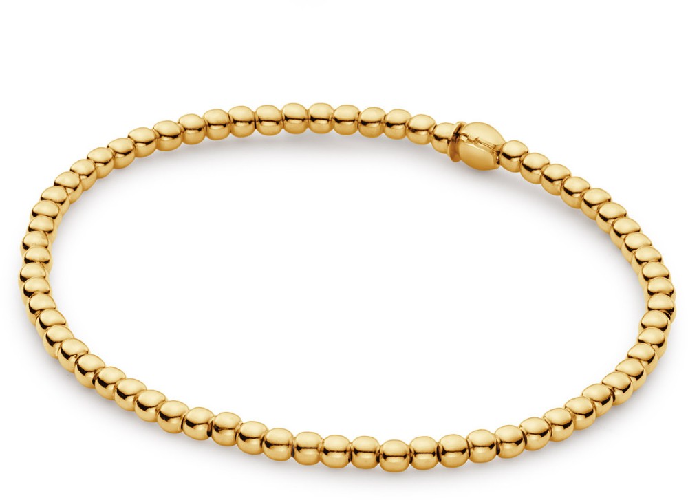 Beaded Bracelet 3mm Goldplated