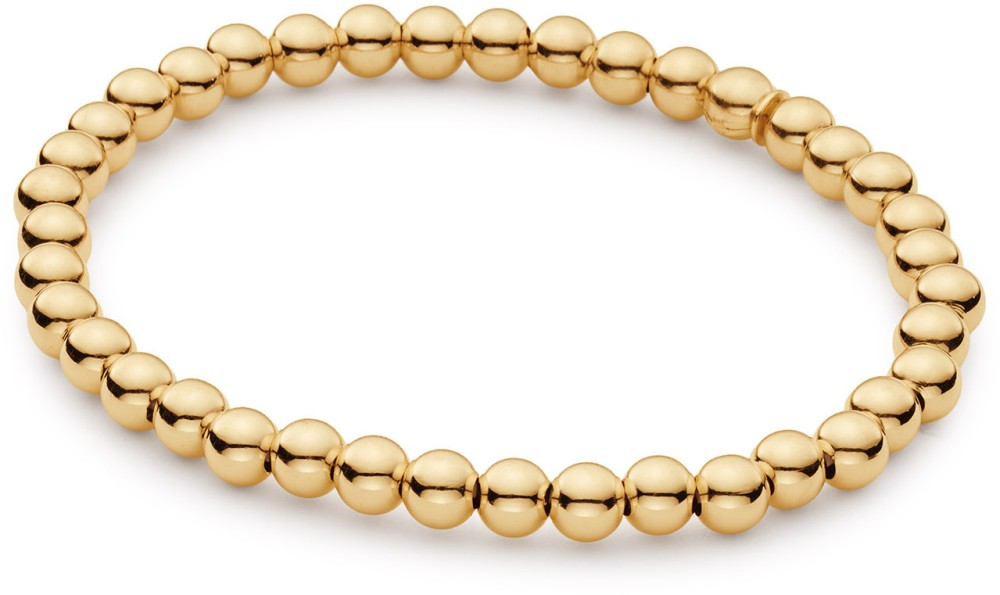Beaded Bracelet 5mm Goldplated
