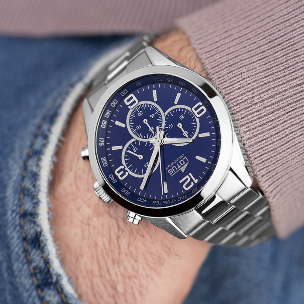 LOTUS MEN'S BLUE MINIMALIST STAINLESS STEEL WATCH BRACELET 18152/4