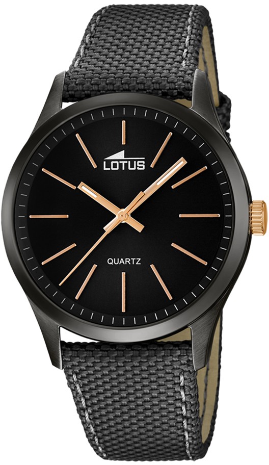 LOTUS MEN'S BLACK MINIMALIST LEATHER WATCH BRACELET 18165/2