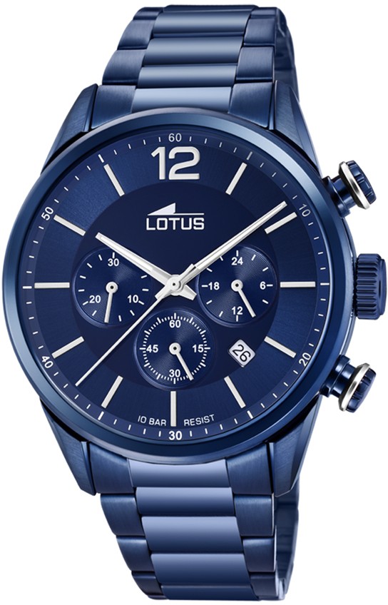 LOTUS MEN'S BLUE CHRONO STAINLESS STEEL WATCH BRACELET 18680/1