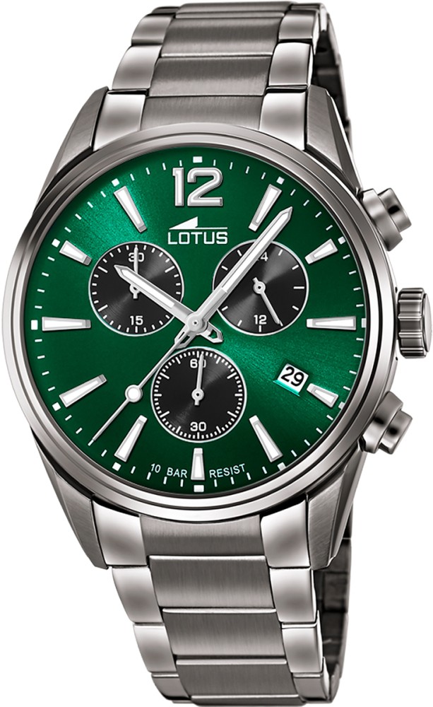LOTUS MEN'S GREEN CHRONO 316L STAINLESS STEEL WATCH BRACELET 18682/4