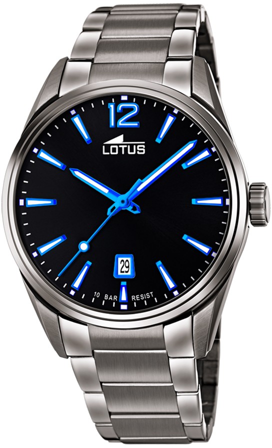 LOTUS MEN'S BLACK CHRONO 316L STAINLESS STEEL WATCH BRACELET 18684/6