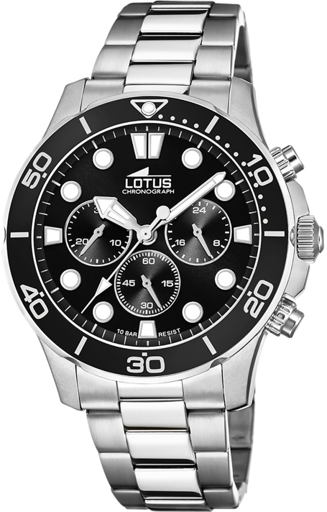 LOTUS MEN'S BLACK STAINLESS STEEL WATCH BRACELET 18756/3