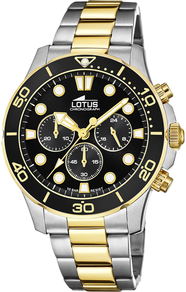 LOTUS MEN'S BLACK STAINLESS STEEL WATCH BRACELET 18757/2