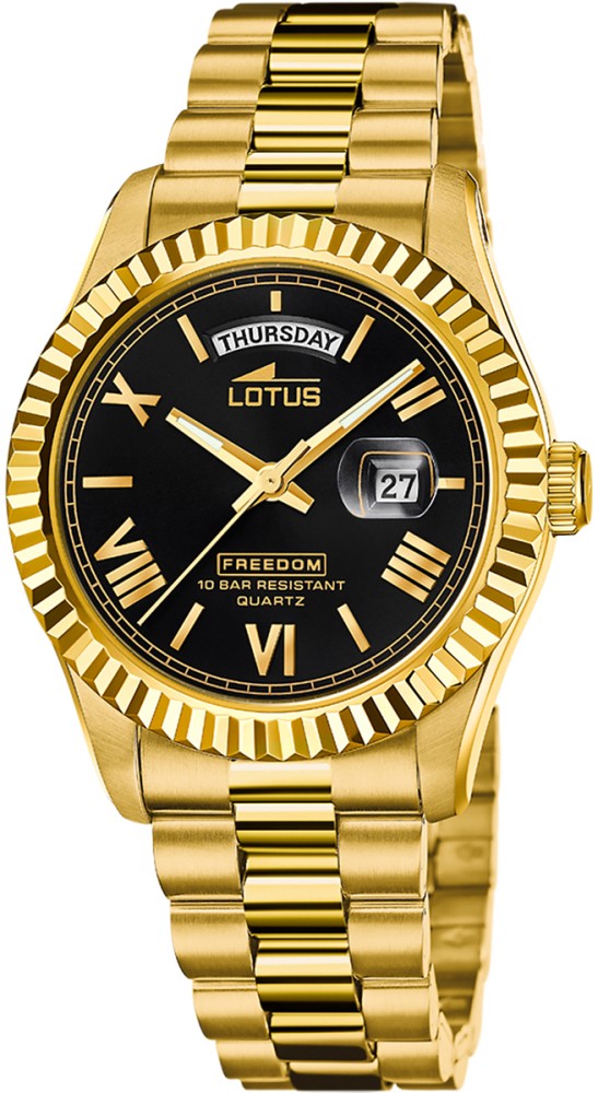 LOTUS MEN'S BLACK STAINLESS STEEL WATCH BRACELET 18857/4