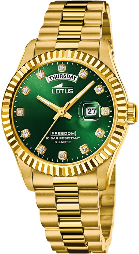 LOTUS MEN'S GREEN STAINLESS STEEL WATCH BRACELET 18857/6