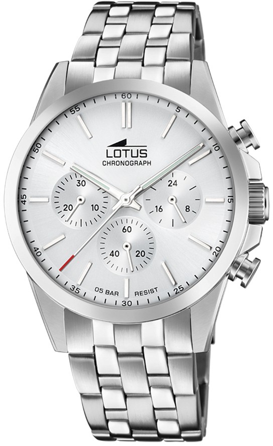 LOTUS MEN'S WHITE CHRONO STAINLESS STEEL WATCH BRACELET 18989/1