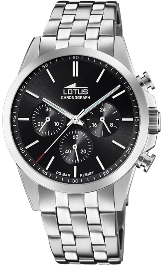 LOTUS MEN'S BLACK CHRONO STAINLESS STEEL WATCH BRACELET 18989/4