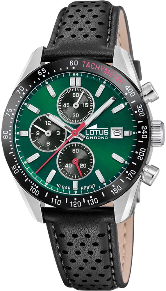 LOTUS MEN'S GREEN CHRONO LEATHER WATCH BRACELET 18995/6