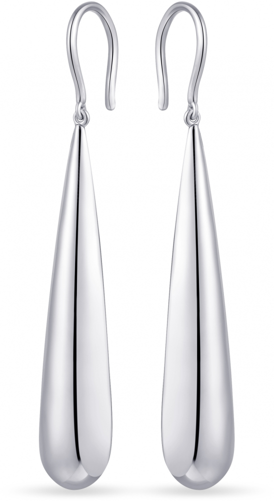 Gisser Jewels - Oorhaken - Druppel - 25mm x 8mm - Gerhodineerd Zilver 925