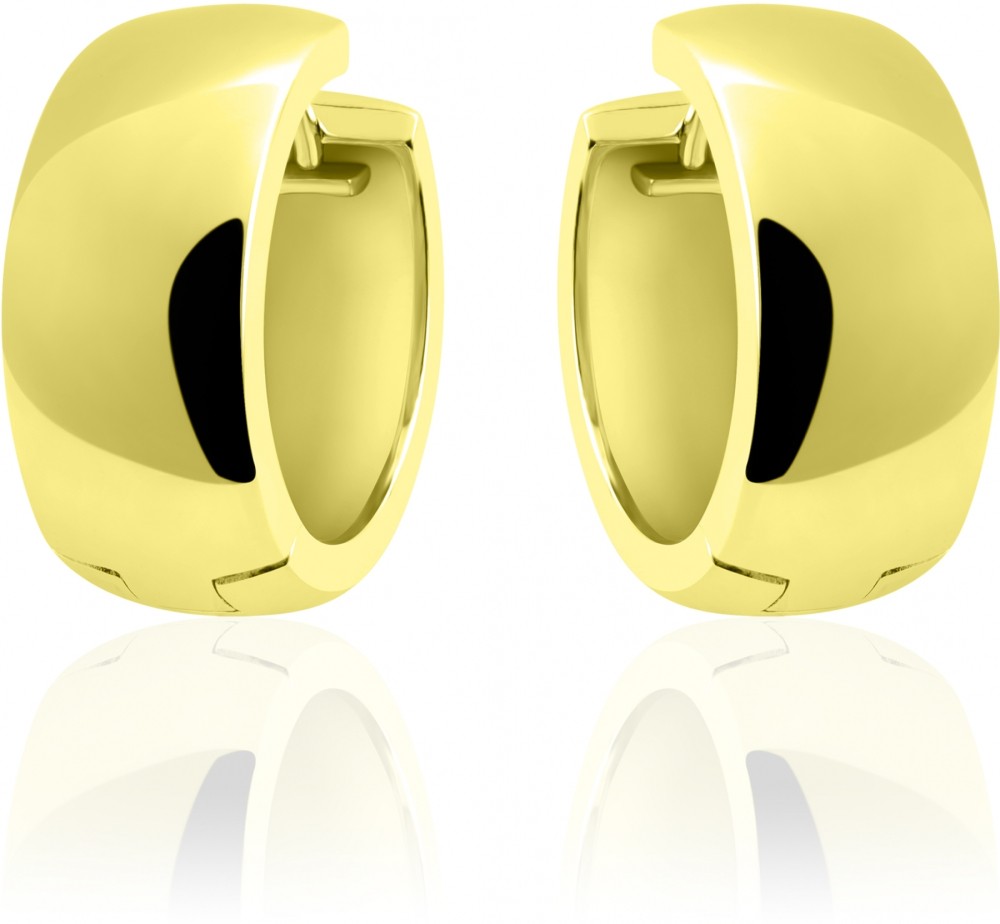 Gisser Jewels - Oorbellen - Oorringen - Half bol glad met schanier  - 9mm Breed - 22mmØ - Verguld Zilver 925