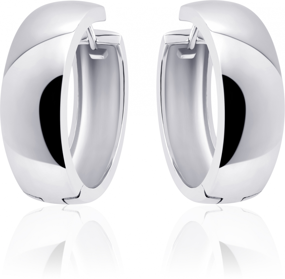 Gisser Jewels - Oorbellen - Oorringen - Half bol glad met schanier - 9mm Breed - 30mmØ - Gerhodineerd Zilver 925
