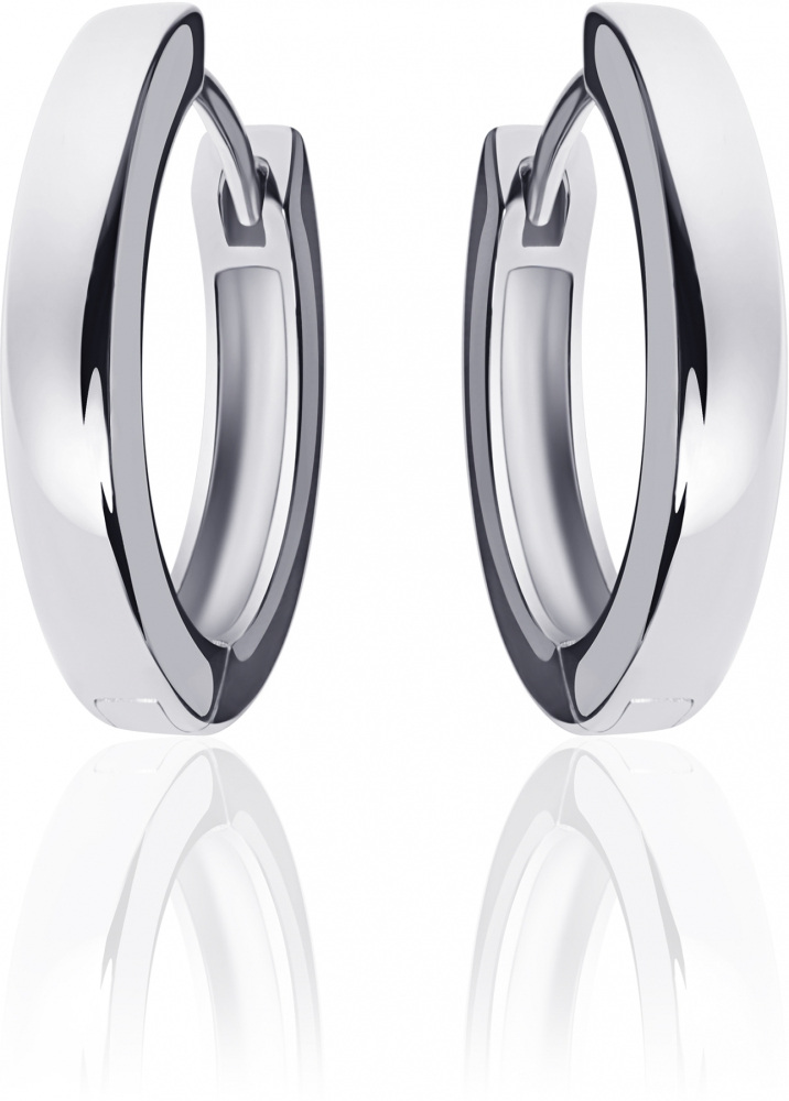 Gisser Jewels - Oorbellen - Oorringen met Scharnier - Vlak Glad - 3mm Breed - 22mmØ - Gerhodineerd Zilver 925