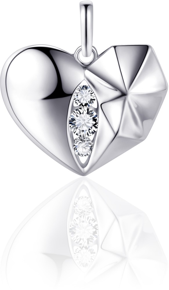 Gisser Jewels - Hanger excl. Collier - Hart gezet met Zirkonia - 16mm x 17mm - Gerhodineerd Zilver 925