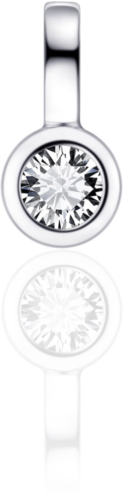 Gisser Jewels - Hanger excl. Collier - Solitaire gezet met Zirkonia in Gladomzetting - 4mmØ - Gerhodineerd Zilver 925