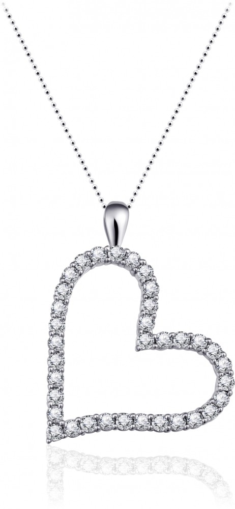 Gisser Jewels - Hanger excl. Collier - Hart gezet met Zirkonia - 36mm x 32mm- Gerhodineerd Zilver 925