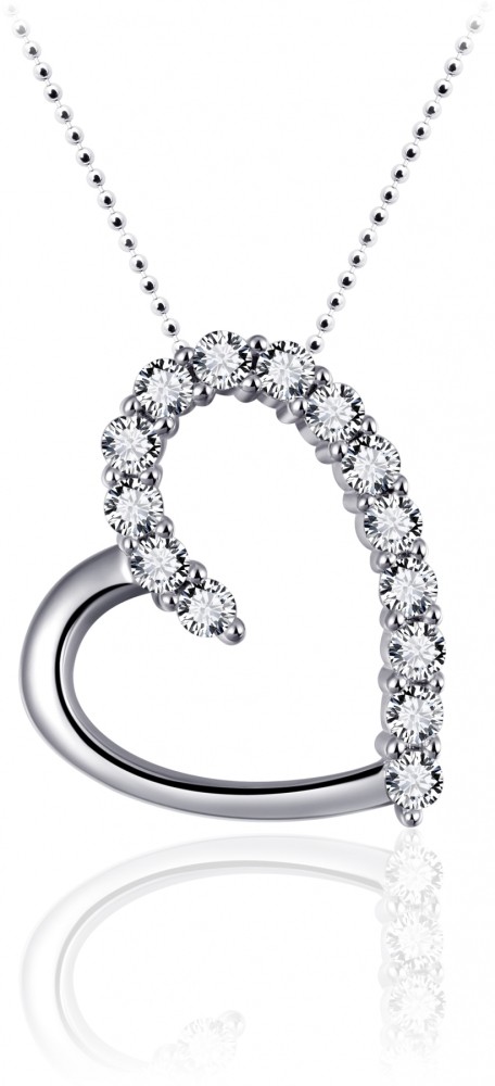 Gisser Jewels - Hanger excl. Collier - Hart gezet met Zirkonia - 22mm x 20mm - Gerhodineerd Zilver 925