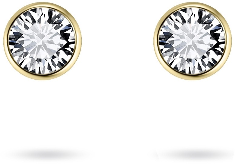 Gisser Jewels - Oorbellen - Oorstekers  - Gezet met Zirkonia Steen in een Gladomzetting  - 4mmØ - 14 Karaat Geelgoud