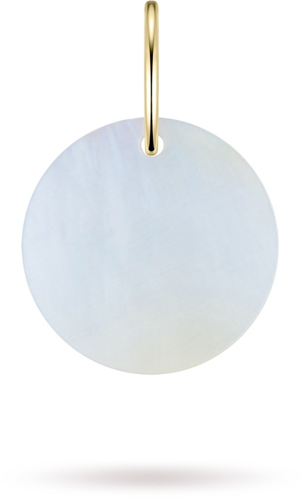 Gisser Jewels - Hanger ingelegd met Parelmoer - 15mm x 10mm - 10mmØ - 14 Karaat Geelgoud