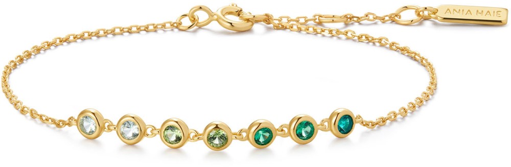 Gold Green Station Bracelet S