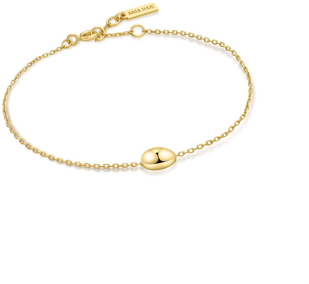 Gold Organic Dome Pebble Bracelet S