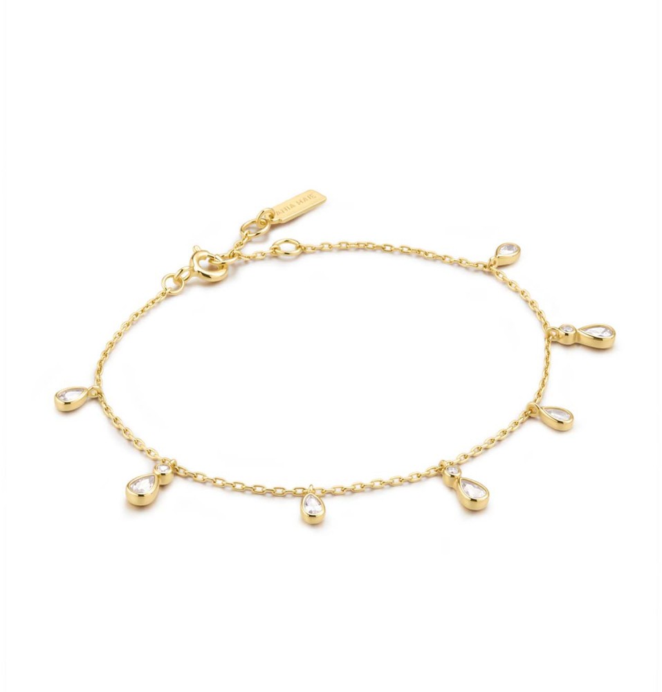Gld Teardrop Dangle Bracelet S