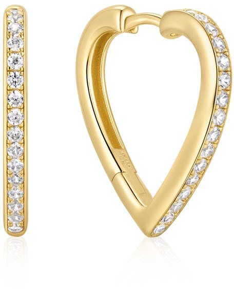 Gld Sparkle Heart Hug. Hoop Ear. E