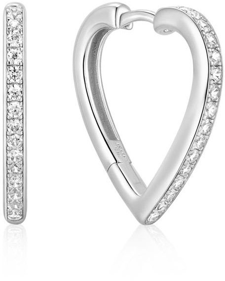 Silv Sparkle Heart Hug.Hoop Ear. E