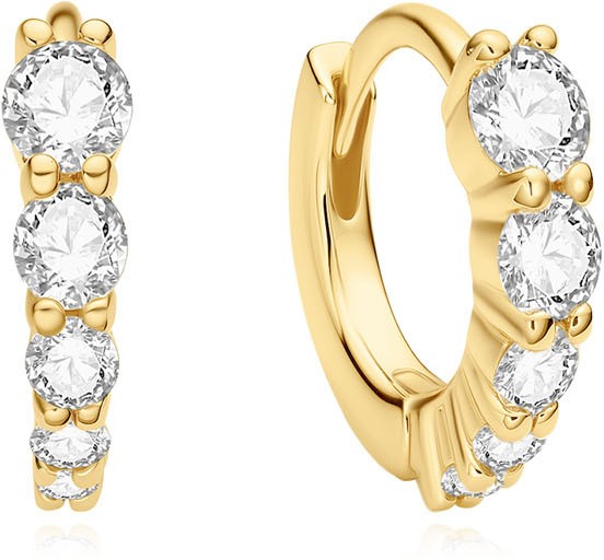 Gold Sparkle Hug. Hoop Earrings E