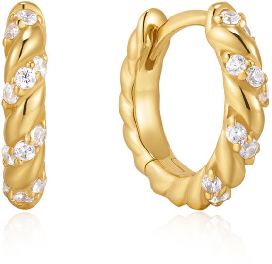Gold Twisted Hug. Hoop Earrings E