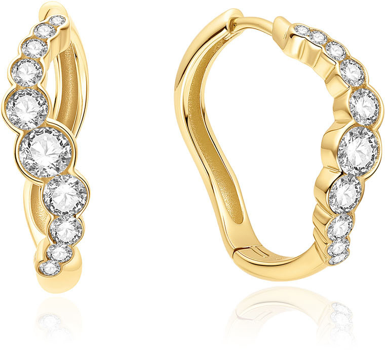 Gold Tide Huggie Hoop Earrings E