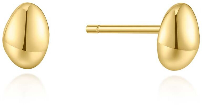Gld Organic Dome Pebble Stud Ear. E