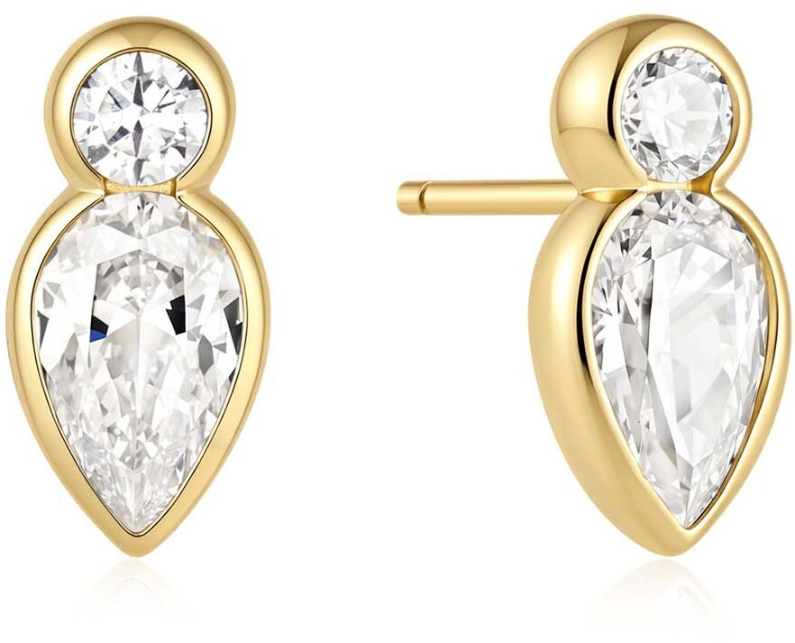 Gld Bezel Teardrop Stud Earrings E