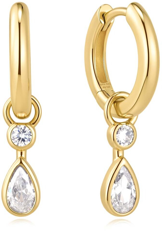 Gld Teardrop Huggie Hoop Earrings E