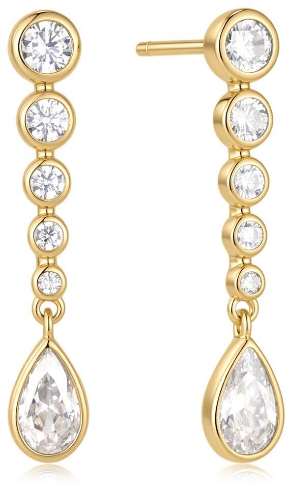 Gld Teardrop Dangle Stud Earrings E