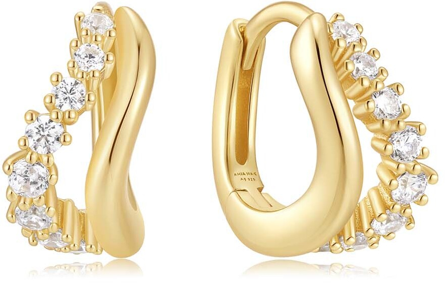 Gld Wave Huggie Hoop Earrings E
