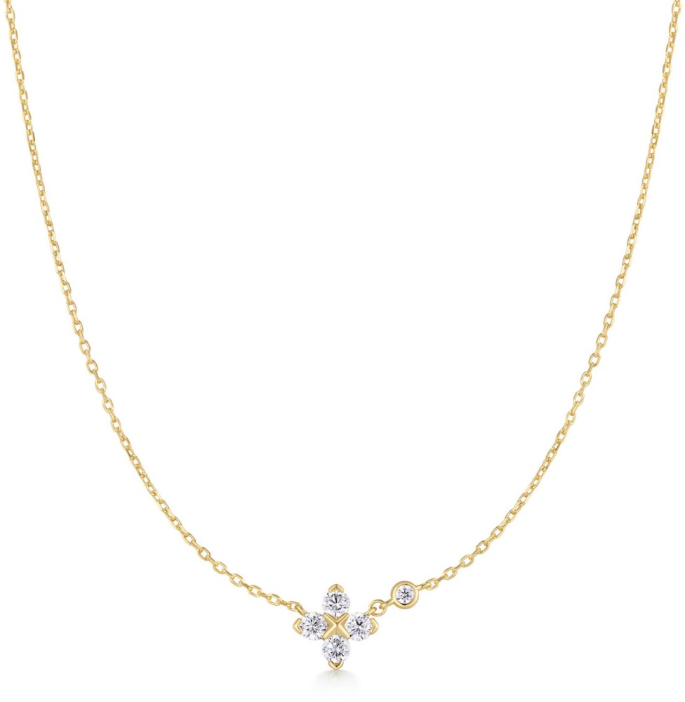 Gold Sparkling Clover Necklace S