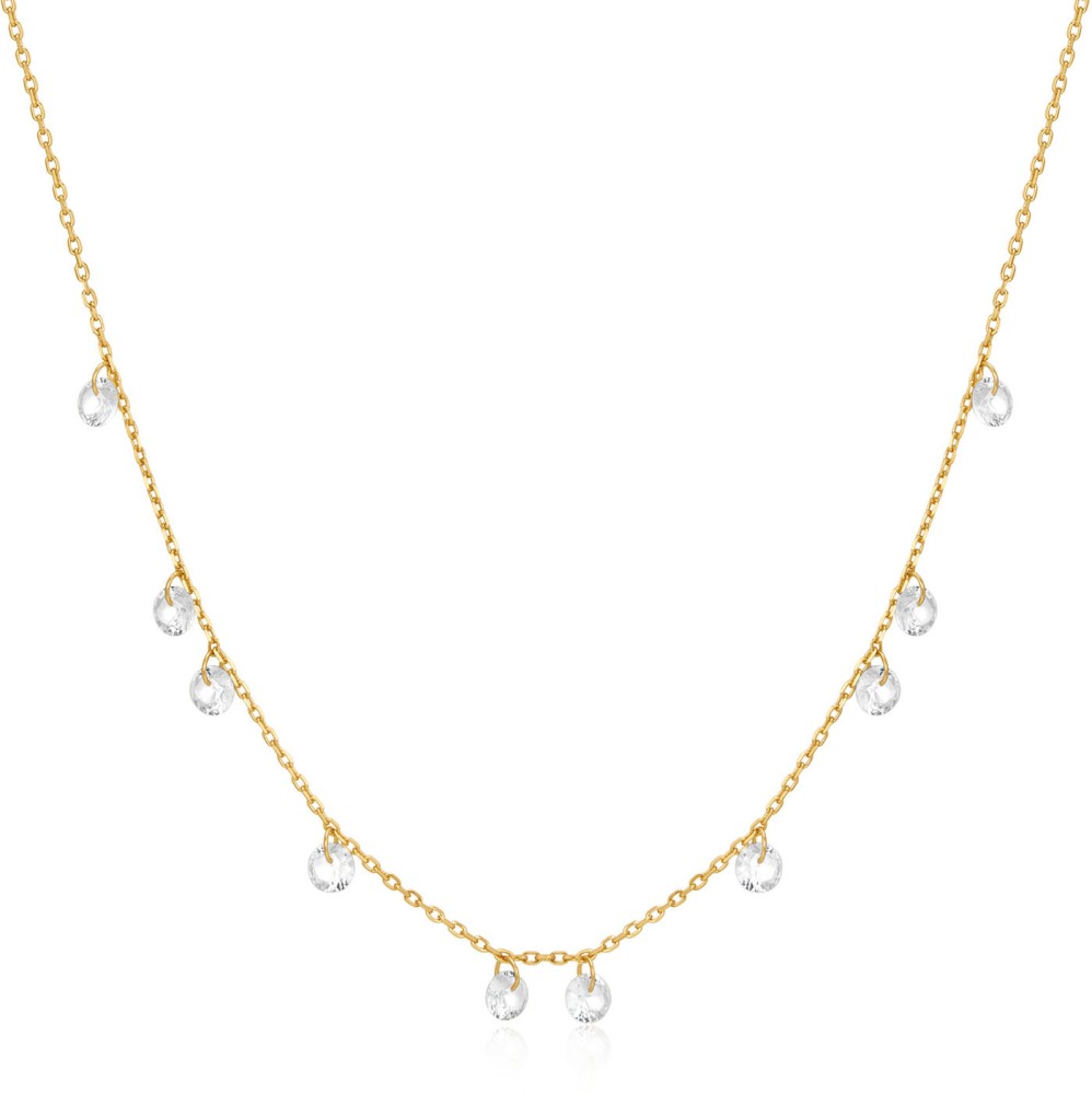 Gold Droplet Station Necklace S