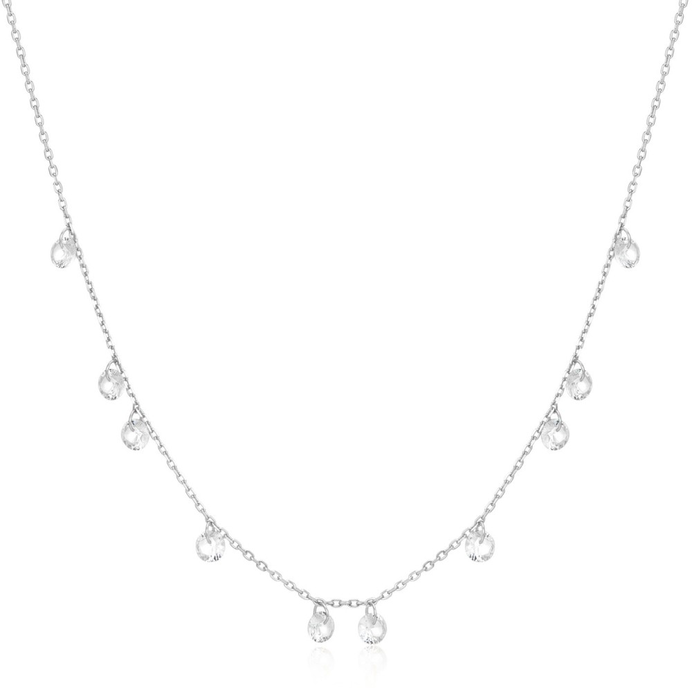 Silver Droplet Station Necklace S