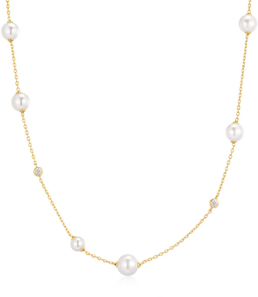 Gold Asymmetric Pearl Necklace S