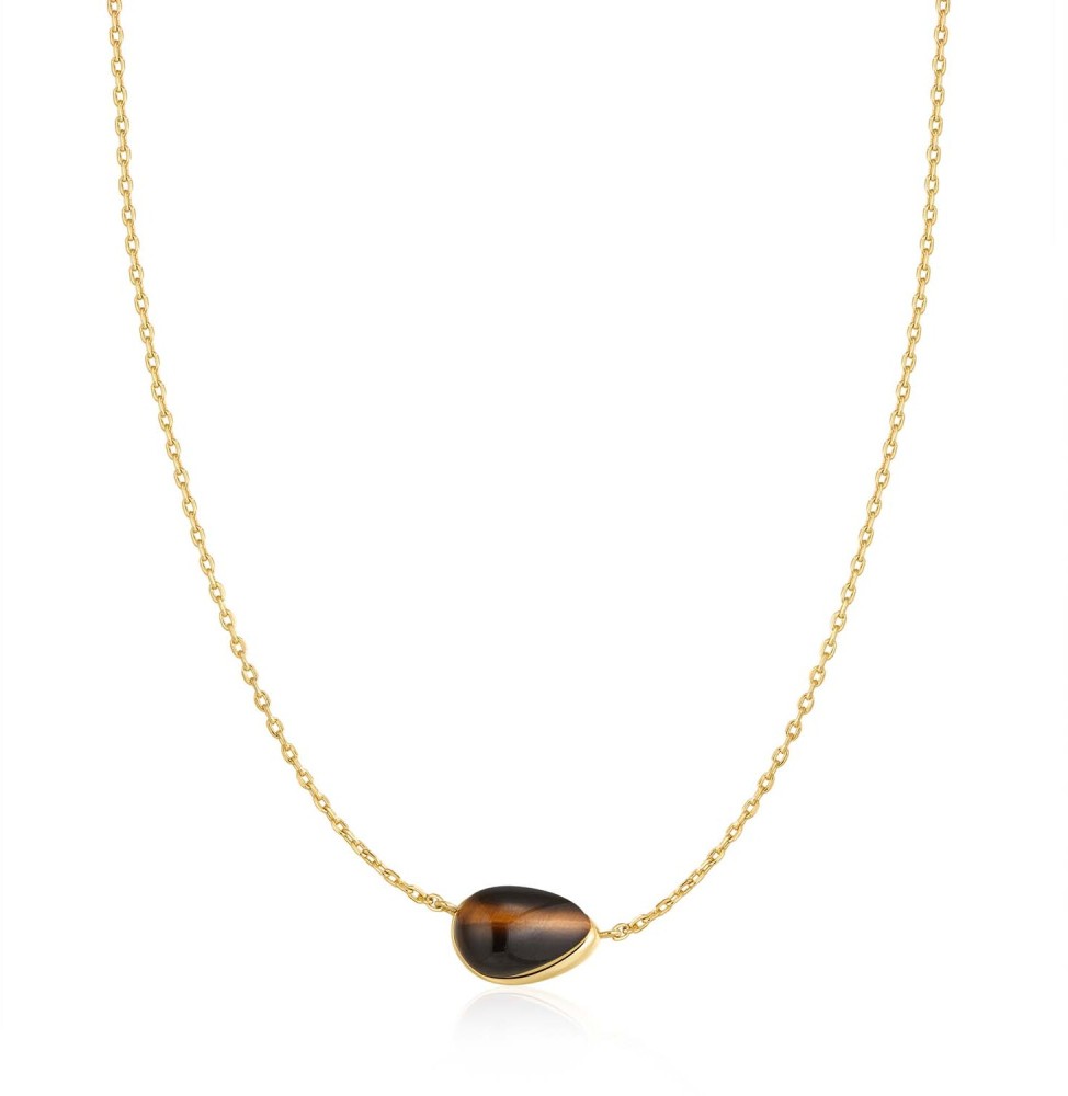 Gld TigerEye Organic Necklace S