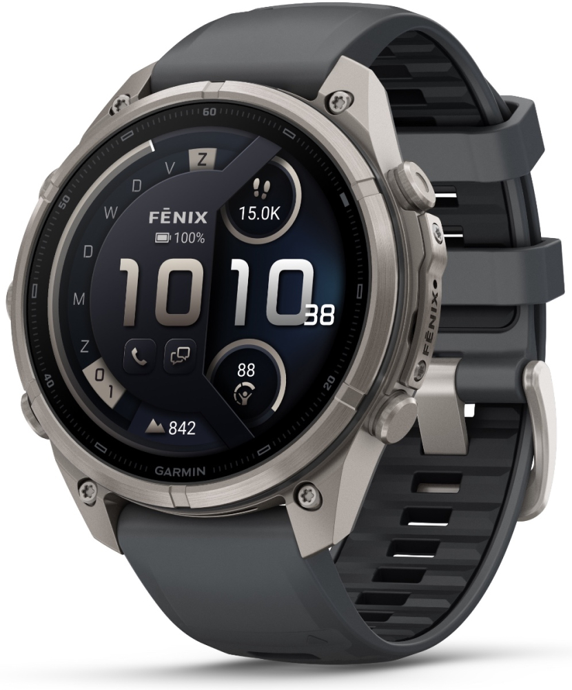 Garmin Fenix 9 Pro Connected - 47 mm AMOLED InReach Titanium Smartwatch met graphite/black band 010-04336-21