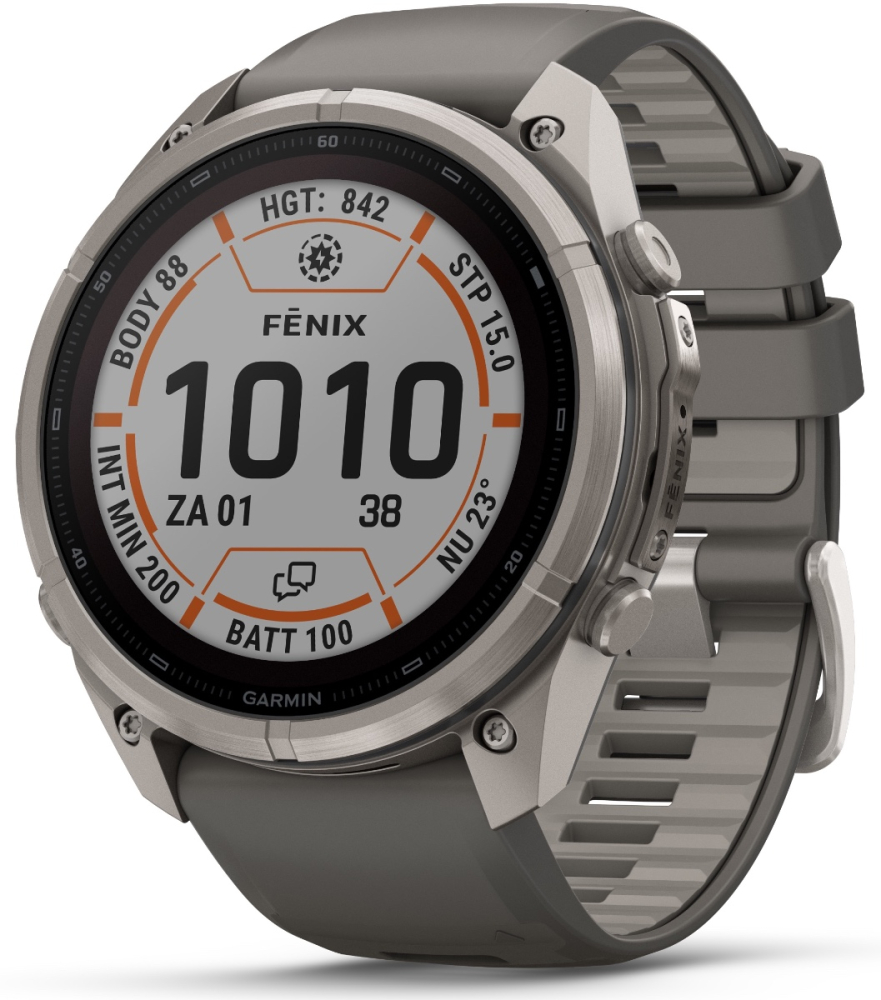 Garmin Fenix 9 Pro Connected - 51 mm Solar InReach Titanium Smartwatch met Pebble Gray/Silver Gray band 010-04339-01