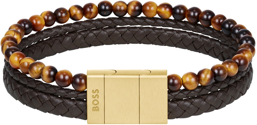 BOSS HBJ1580787 Heren Armband - Leren armband