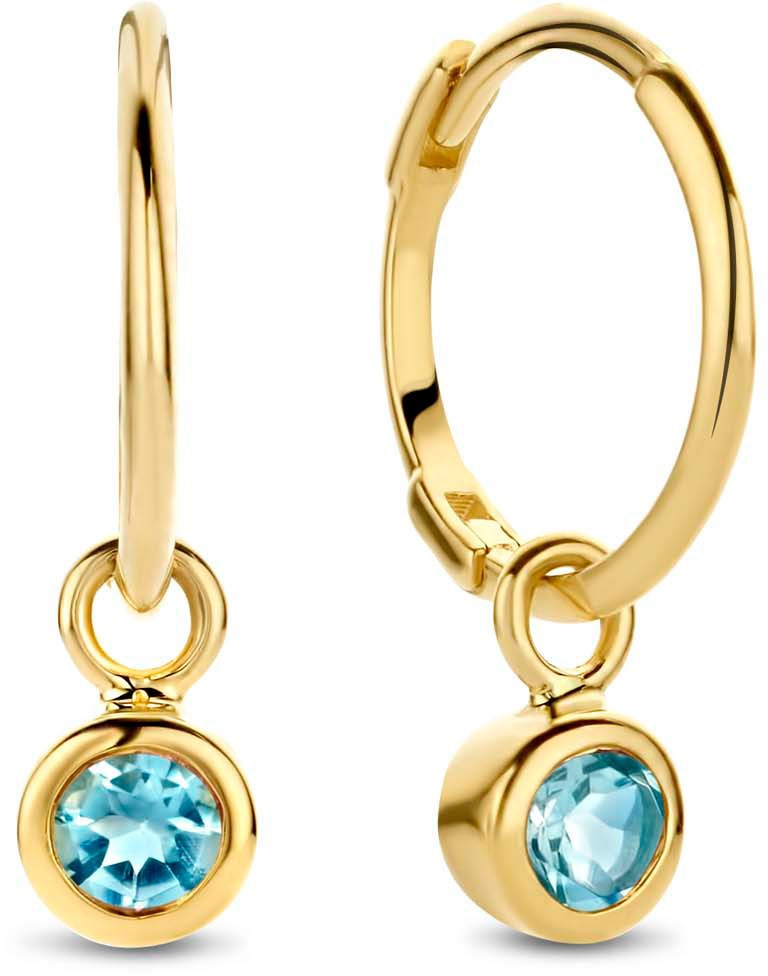 Jackie Blue Topaz Hoops 585
