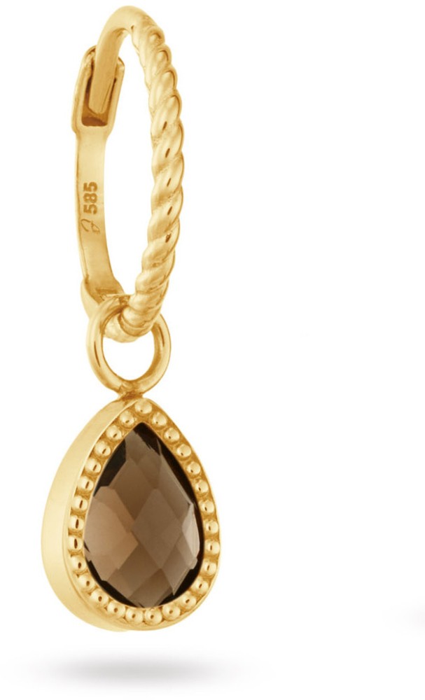 Jackie Amstel Smoky Quartz Single Hoop