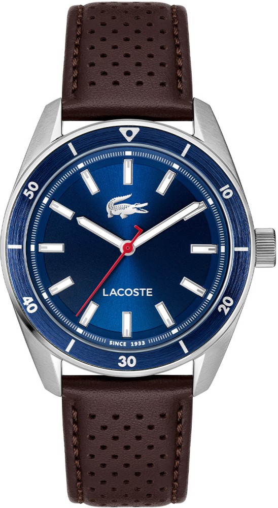 Lacoste LC2011489 Boston Leer Blauw 39mm