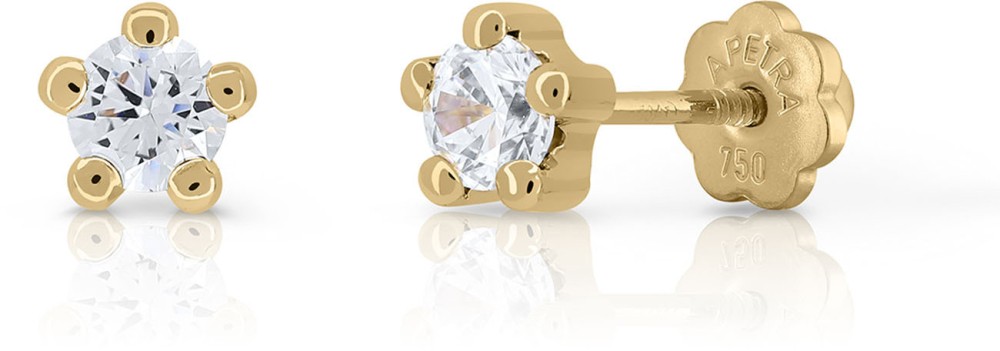 5 Prong  White 4mm CZ
