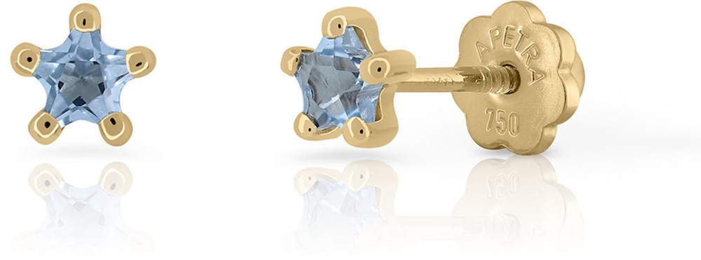 4 Prong  Sea Blue Star CZ 4*4mm